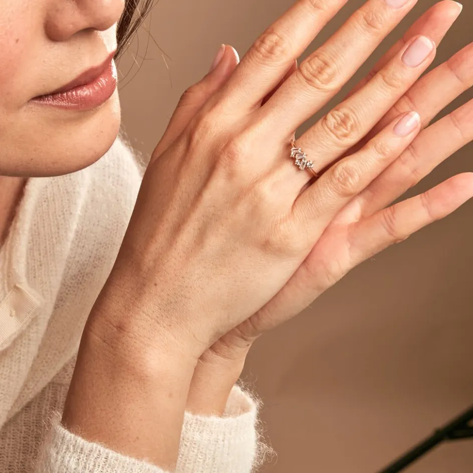 Outlet Histoire d'Or Bague Jardins D'hiver Plaqué Or Jaune Oxyde De Zirconium