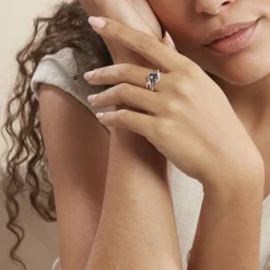 Clearance Histoire d'Or Bague Josyne Or Blanc Topaze Et Oxyde De Zirconium