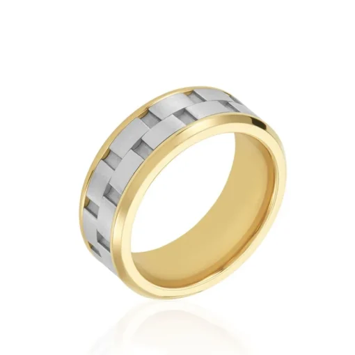 JOURDAN Bague Oahu Acier Blanc Et Jaune* Bagues|Bagues Sans Pierre