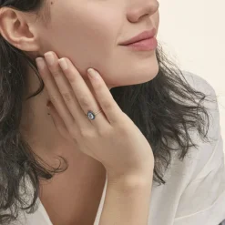 Clearance Histoire d'Or Bague Kenza Or Blanc Topaze Et Saphir Et Diamant