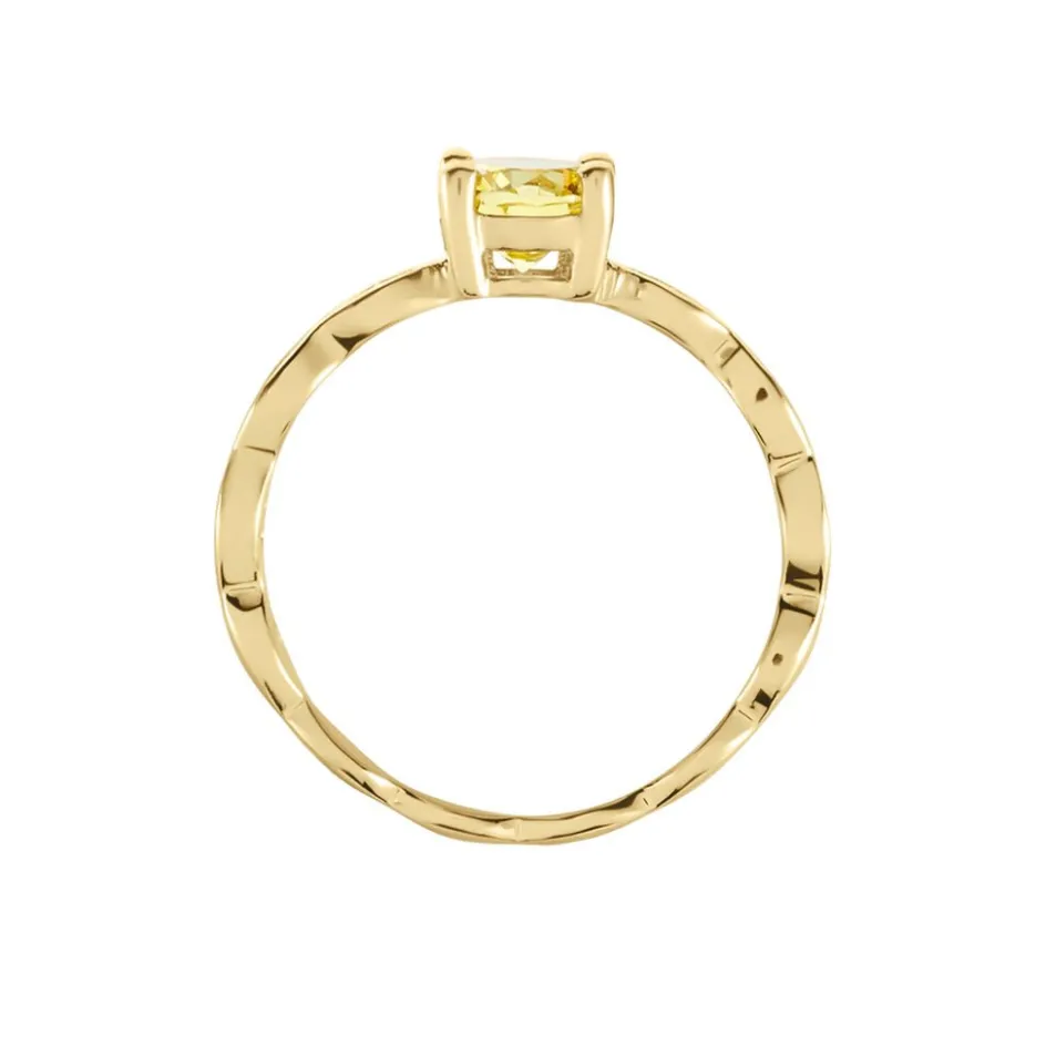 Discount Histoire d'Or Bague Kurt Plaqué Or Jaune Oxyde De Zirconium plaqué or jaune oxyde champagne