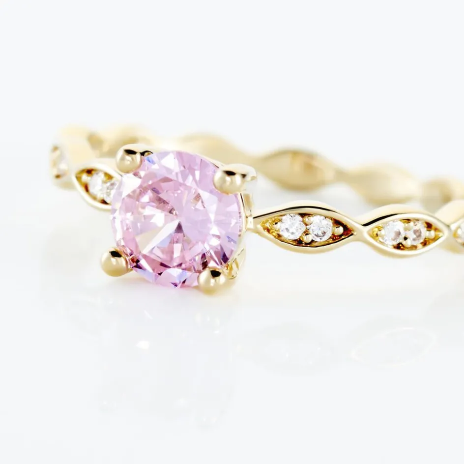 Best Histoire d'Or Bague Kurt Plaqué Or Jaune Oxyde De Zirconium plaqué or jaune oxyde rose