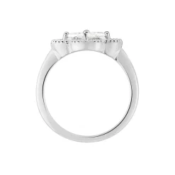 Hot LAETIZIA Bague Fleur Argent Blanc Oxyde De Zirconium
