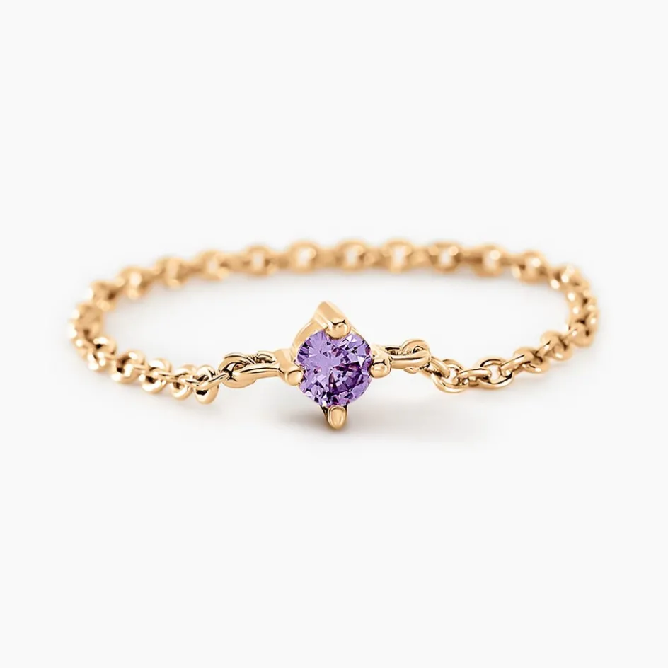 Outlet Histoire d'Or Bague Lilou Plaqué Or Doré Oxyde De Zirconium plaqué or jaune oxyde violet
