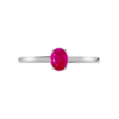 Outlet Histoire d'Or Bague Lily Or Blanc Rubis