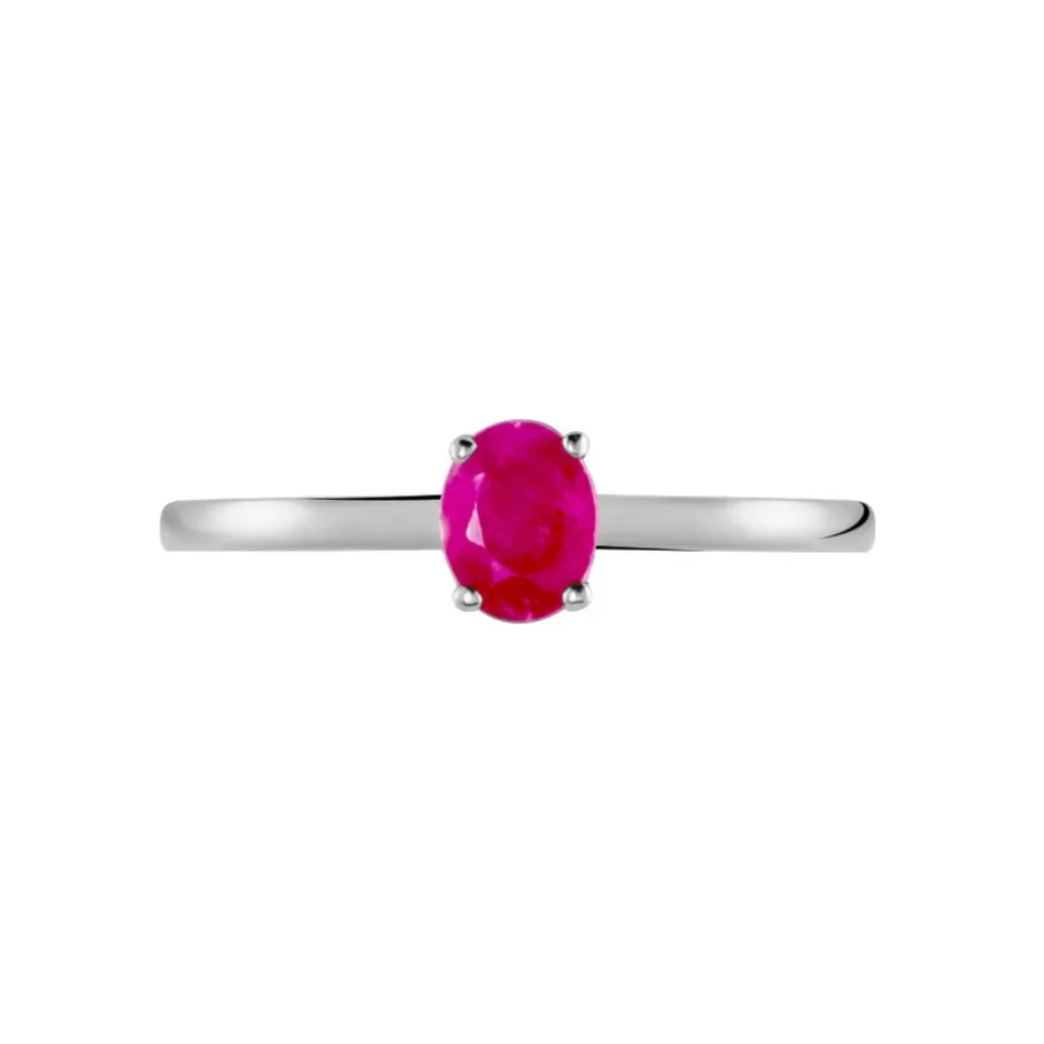 Outlet Histoire d'Or Bague Lily Or Blanc Rubis
