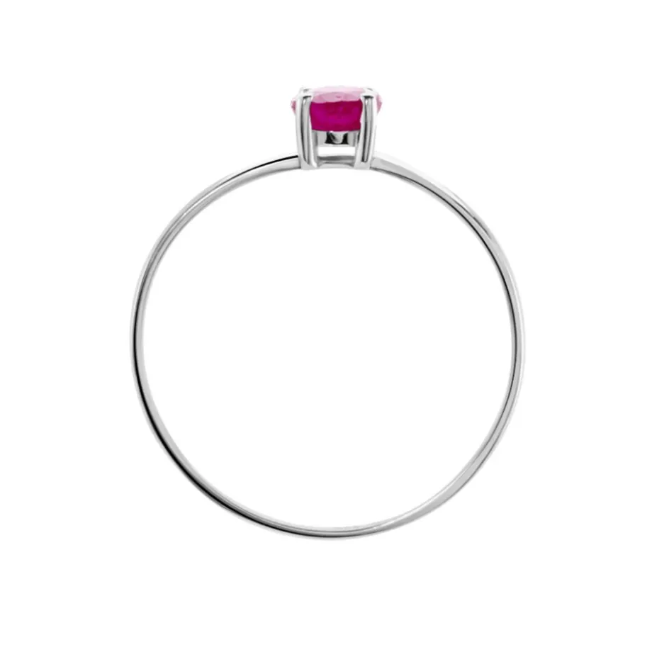 Outlet Histoire d'Or Bague Lily Or Blanc Rubis