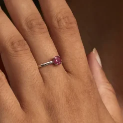 Outlet Histoire d'Or Bague Lily Or Blanc Rubis