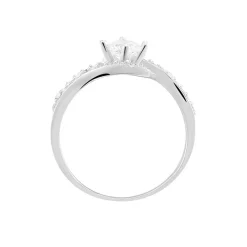 Sale Histoire d'Or Bague Lines Argent Blanc Oxyde De Zirconium