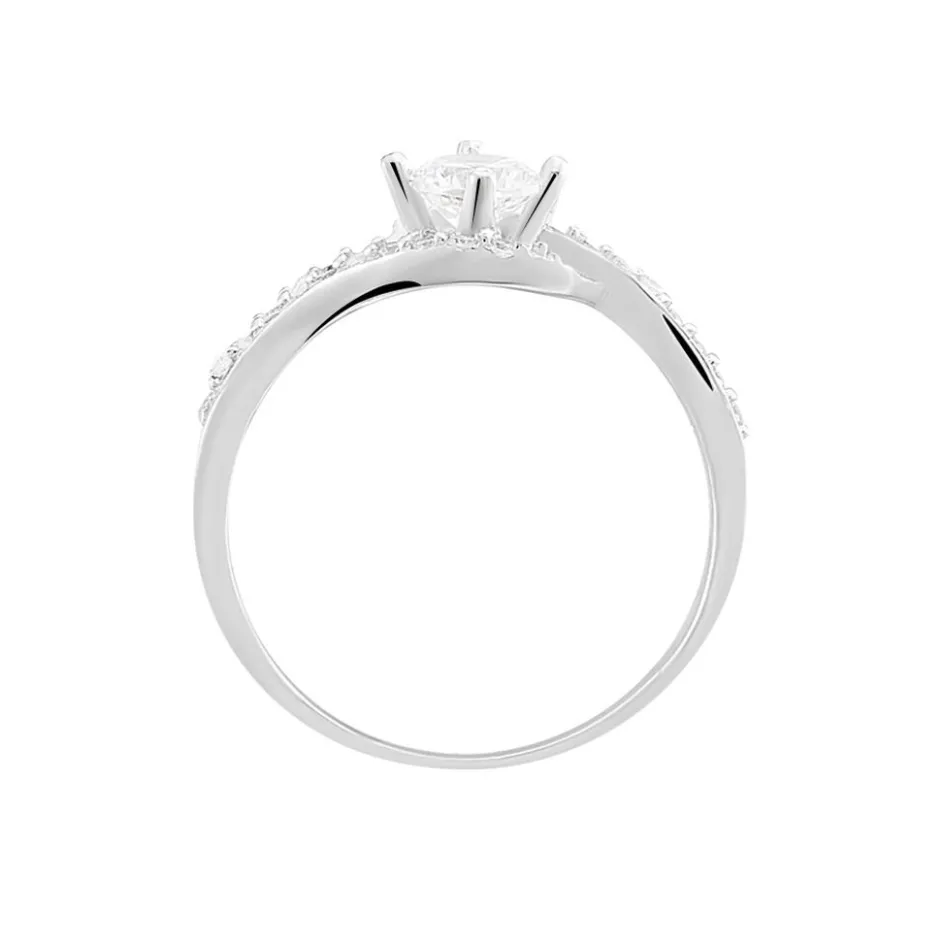 Sale Histoire d'Or Bague Lines Argent Blanc Oxyde De Zirconium
