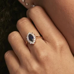 Hot Histoire d'Or Bague Lisea Plaqué Or Jaune Verre Et Oxyde De Zirconium plaqué or jaune verre bleu