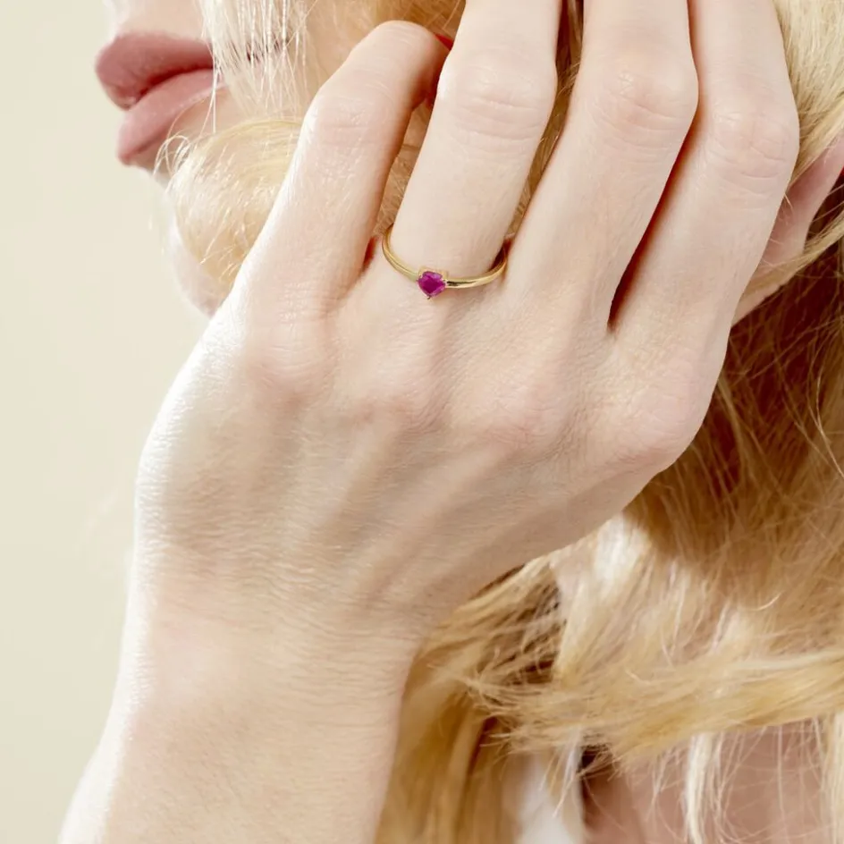 Histoire d'Or Bague Lissounia or jaune rubis