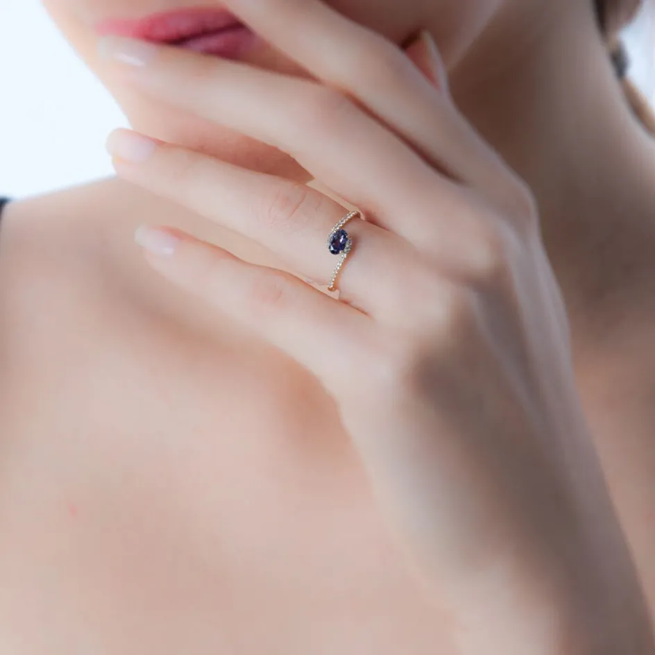 Outlet Histoire d'Or Bague Loriane Or Jaune Aigue Marine Et Diamant