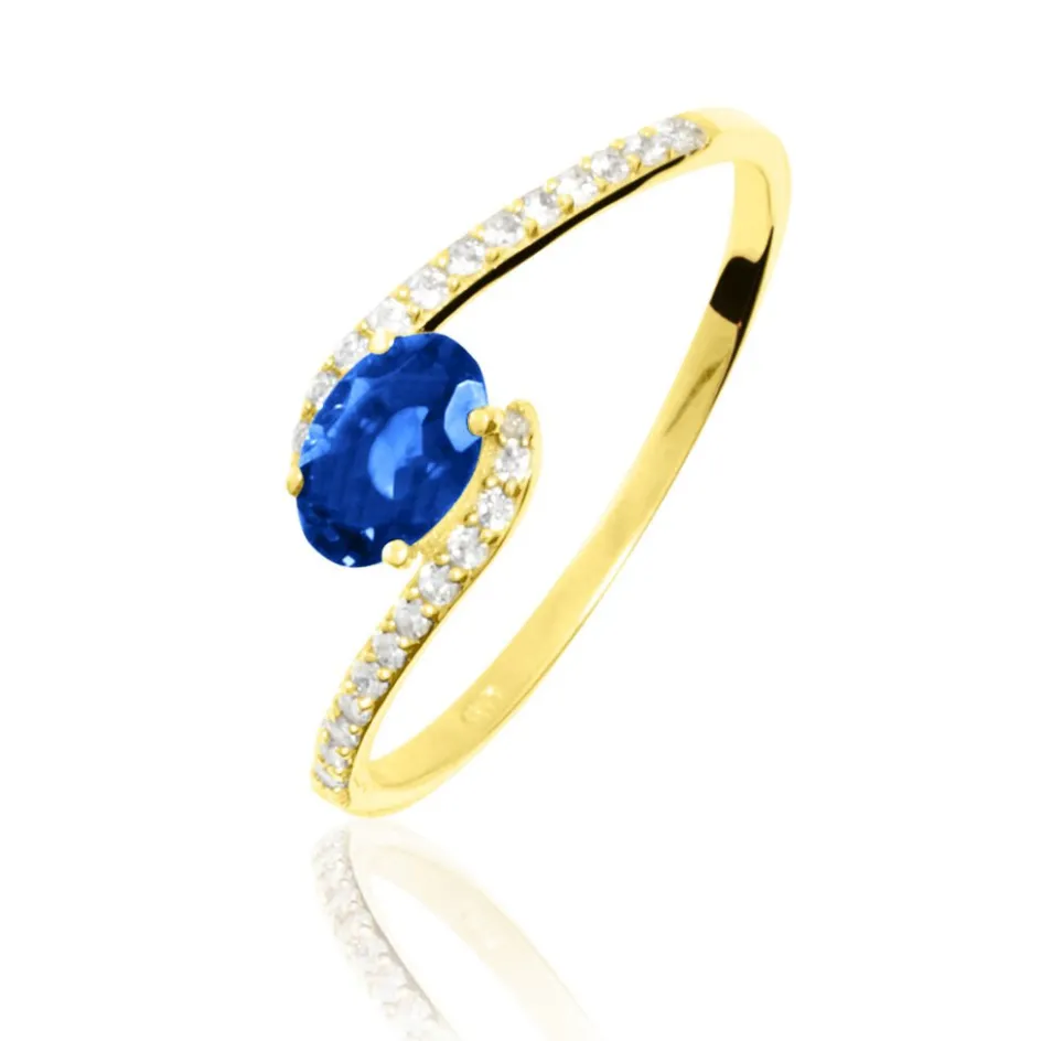 Outlet Histoire d'Or Bague Loriane Or Jaune Saphir Et Diamant