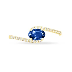 Outlet Histoire d'Or Bague Loriane Or Jaune Saphir Et Diamant