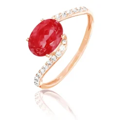 Outlet Histoire d'Or Bague Loriane Or Rose Rubis Et Diamant