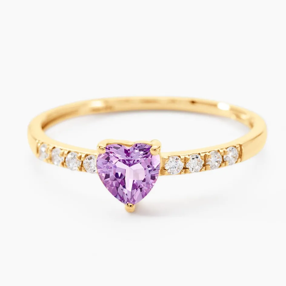 Outlet Histoire d'Or Bague Love Ring Or Jaune Améthyste Oxyde De Zirconium or jaune améthyste violet