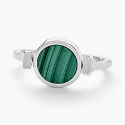 New Histoire d'Or Bague Lunatique Argent Blanc Malachite Onyx argent blanc malachite vert