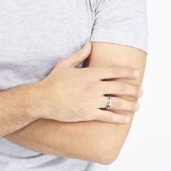 JOURDAN Bague Madine Acier Blanc Diamant