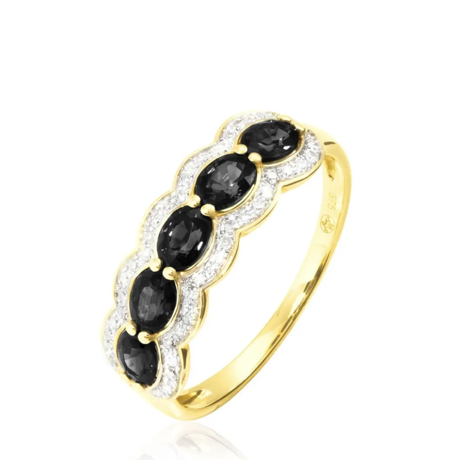 Outlet Histoire d'Or Bague Margaux Or Jaune Onyx Et Diamant