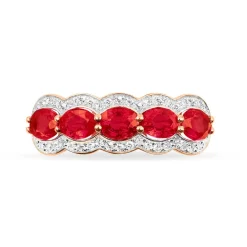 Histoire d'Or Bague Margaux Et Diamant or rose rubis