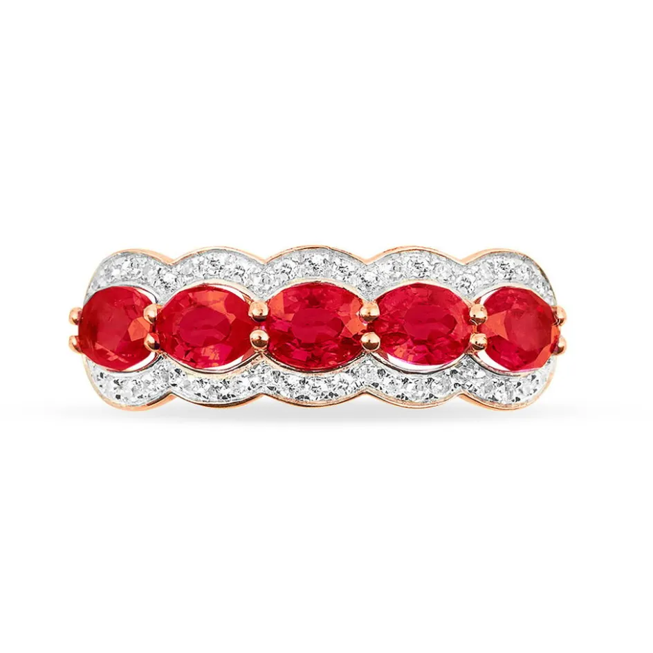 Histoire d'Or Bague Margaux Et Diamant or rose rubis