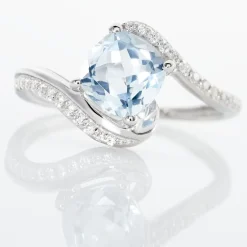 Histoire d'Or Bague Maria-serena Or Blanc Topaze Et Oxyde De Zirconium* Bagues|Bagues Avec Pierre