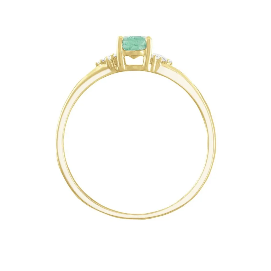 Discount Histoire d'Or Bague Marie Et Diamant or jaune emeraude