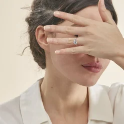 Histoire d'Or Bague Marie-eva Or Blanc Topaze Et Oxyde De Zirconium* Bagues|Bagues Avec Pierre