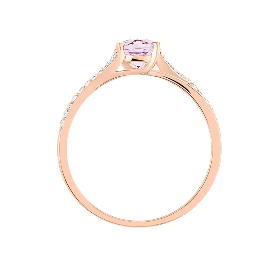New Histoire d'Or Bague Marie-eva Or Rose Amethyste Et Oxyde De Zirconium or rose amethyste violette