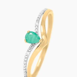 Histoire d'Or Bague Marjeta Or Jaune Emeraude Diamant* Bagues|Bagues Avec Pierre