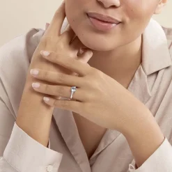 Clearance Histoire d'Or Bague Maysara Or Blanc Topaze Et Oxyde De Zirconium