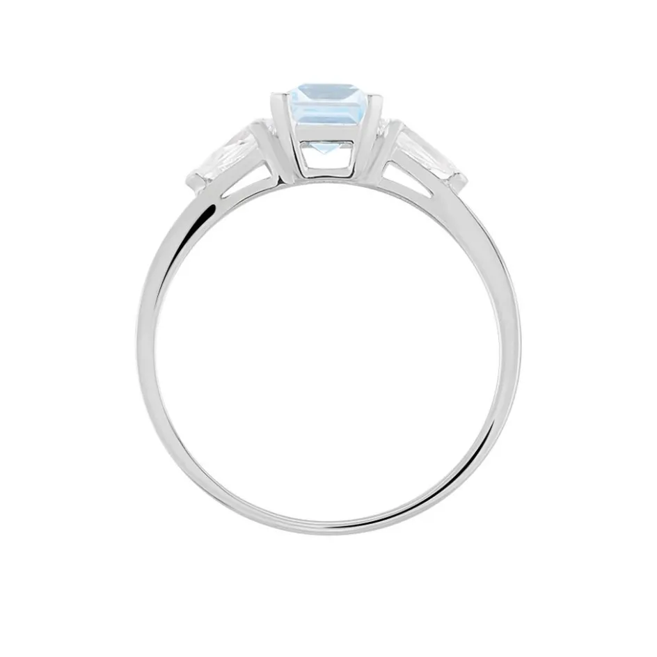 Outlet Histoire d'Or Bague Medyna Or Blanc Topaze Et Oxyde De Zirconium