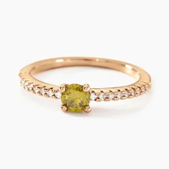 Outlet Histoire d'Or Bague Mireilla Plaqué Or Doré Oxyde De Zirconium plaqué or jaune oxyde vert