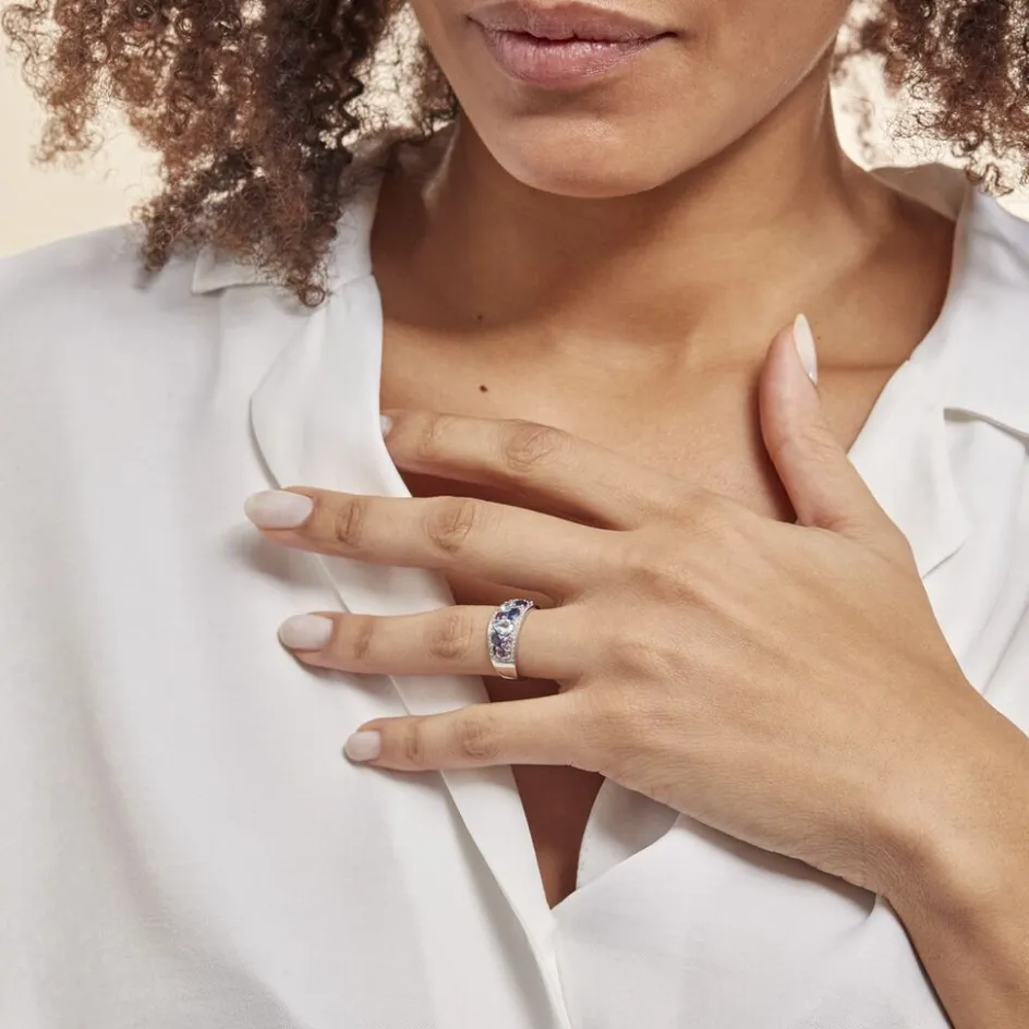 Discount Histoire d'Or Bague Multicolore Or Blanc Topaze Et Amethyste Et Saphir or blanc topaze bleue