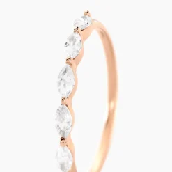 Hot Histoire d'Or Bague Navette De Zirconium argent rose oxyde