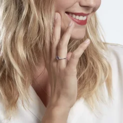 Discount Histoire d'Or Bague Or Blanc Fany Améthyste Oxydes De Zirconium or blanc amethyste violette