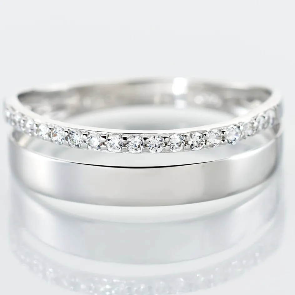 Histoire d'Or Bague Or Blanc Katiana Oxydes De Zirconium or blanc oxyde