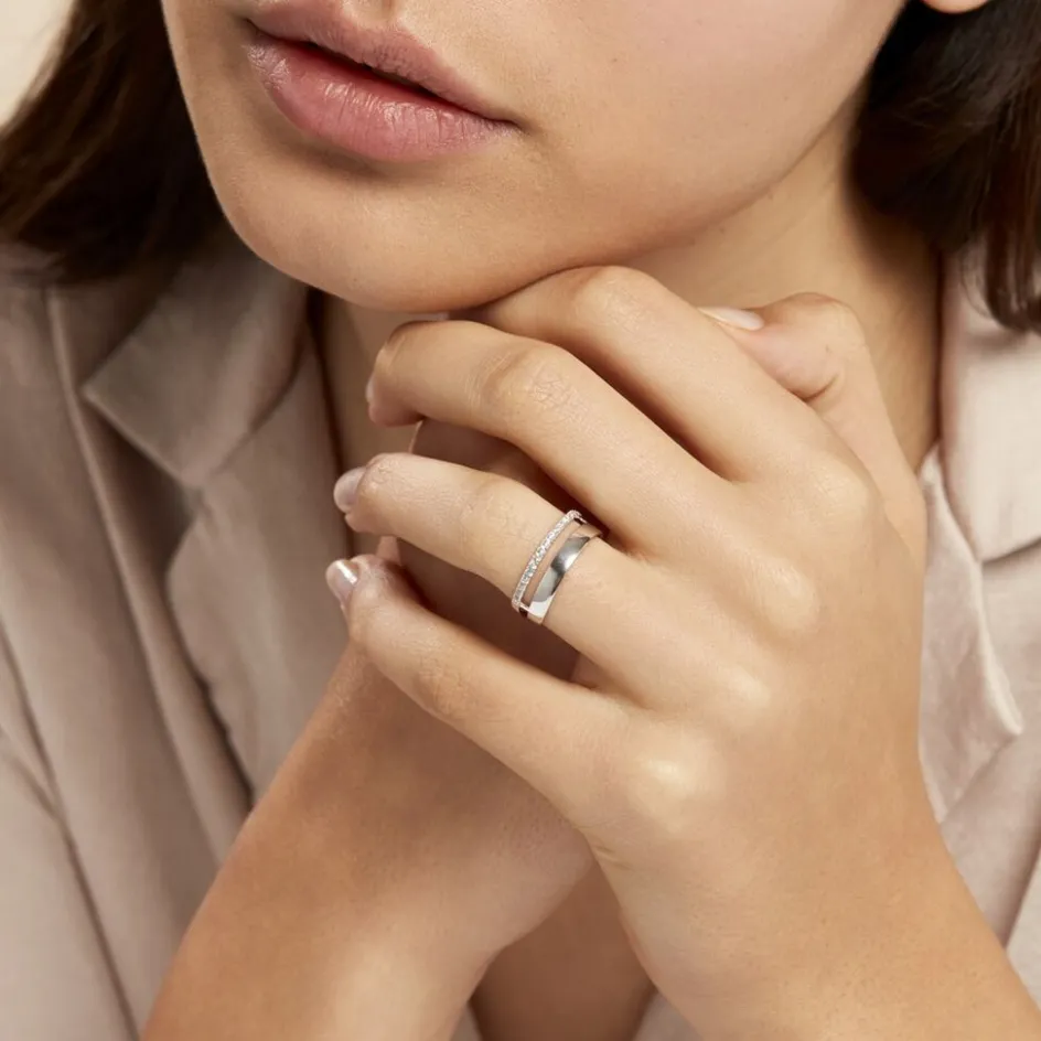 Histoire d'Or Bague Or Blanc Katiana Oxydes De Zirconium or blanc oxyde