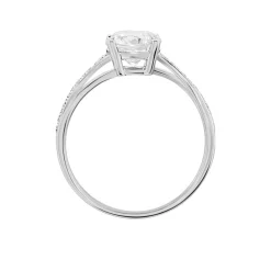 Online Histoire d'Or Bague Or Blanc Ofelie Solitaire Oxyde or blanc oxyde