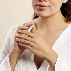 Online Histoire d'Or Bague Or Blanc Ofelie Solitaire Oxyde or blanc oxyde