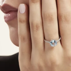 Histoire d'Or Bague Or Blanc Terese Topaze Oxydes De Zirconium* Bagues|Bagues Avec Pierre