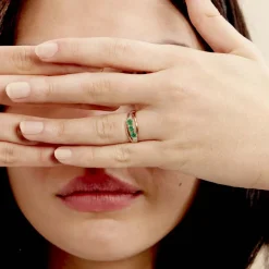 Discount Histoire d'Or Bague Or Jaune Abelard Emeraudes Diamants or jaune emeraude