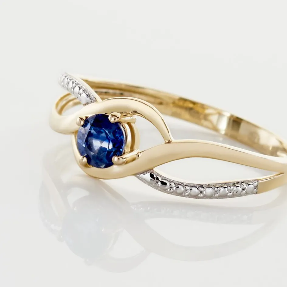 Clearance Histoire d'Or Bague Or Jaune Canut Saphir