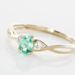 Histoire d'Or Bague Or Jaune Cassie Emeraude Et Diamant or jaune emeraude