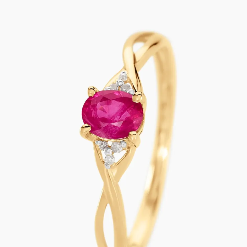 Online Histoire d'Or Bague Or Jaune Cassie Rubis Et Diamant or jaune rubis