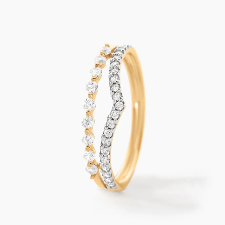 Histoire d'Or Bague Or Jaune Eclat D'etoile Oxyde De Zirconium* Bagues|Bagues Avec Pierre