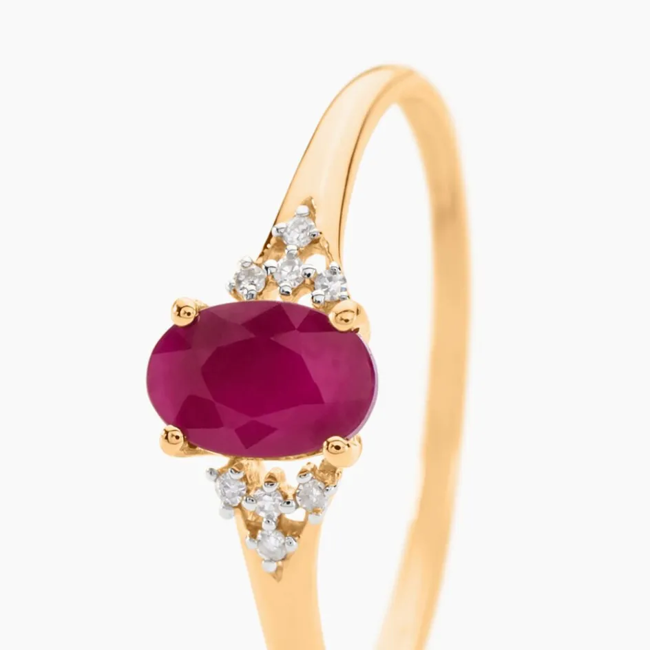 Discount Histoire d'Or Bague Or Jaune Marie Rubis Diamants or jaune rubis