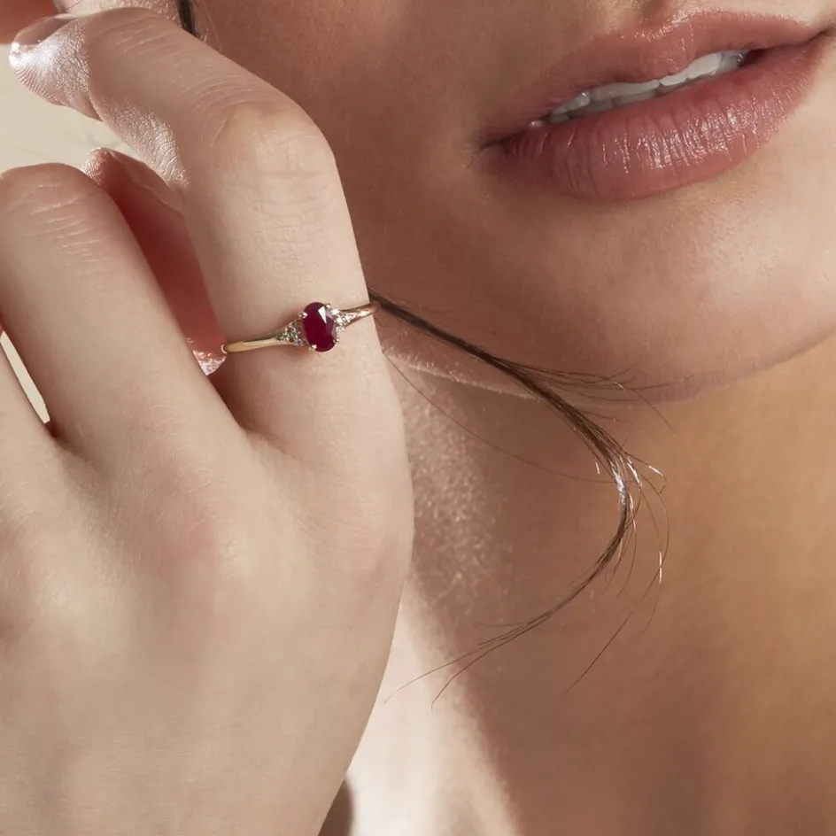 Discount Histoire d'Or Bague Or Jaune Marie Rubis Diamants or jaune rubis