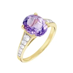 Outlet Histoire d'Or Bague Or Jaune Marie-camille Améthyste Oxydes De Zirconium or jaune amethyste violette